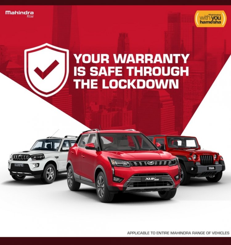 Mahindra extends warranty and free service period on its entire range of vehicles by 3 months.