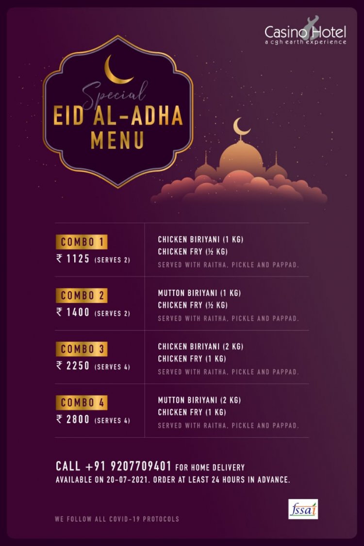 Casino hotel announced  special EID AL-ADHA menu.