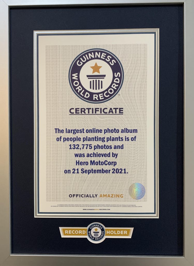 HERO MOTOCORP ACHIEVES GUINNESS WORLD RECORDS® TITLE FOR THE ‘LARGEST ONLINE PHOTO ALBUM OF PEOPLE PLANTING PLANTS