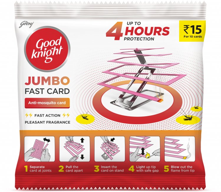 Goodknight unveils latest innovation - Jumbo Fast Card, a unique paper-based mosquito repellent at just INR 1.5 per usage.