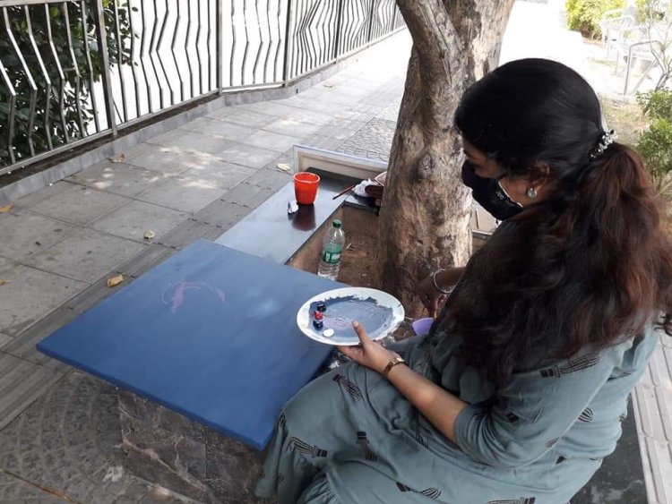 Walking path in Chathyath Walk Way becomes the street of art