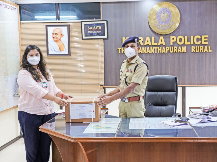 KIMSHEALTH donates COVID protection materials to Thiruvananthapuram Rural Police.